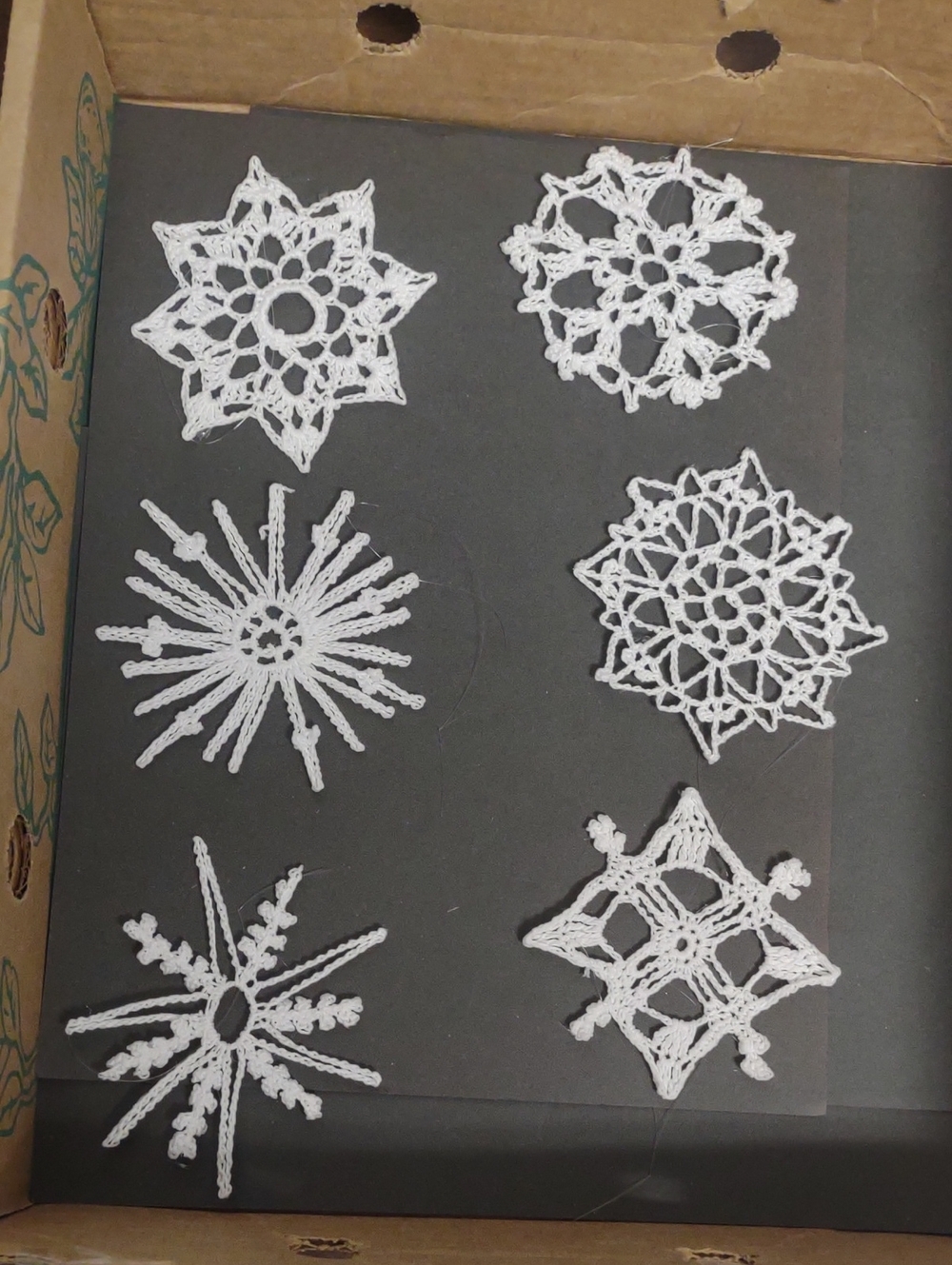 White Hand  Crochet Snowflake Christmas Tree Ornaments